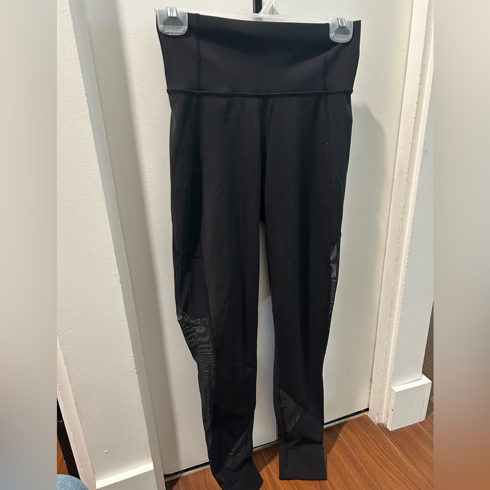 lululemon Black Mesh Panel Leggings